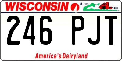 WI license plate 246PJT