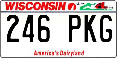 WI license plate 246PKG