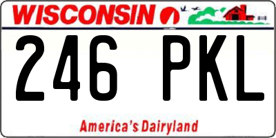 WI license plate 246PKL