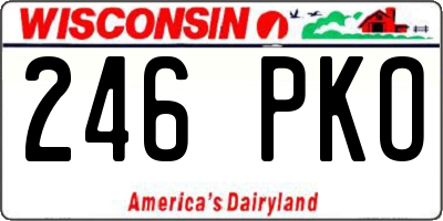 WI license plate 246PKO