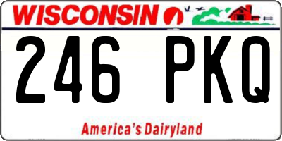 WI license plate 246PKQ