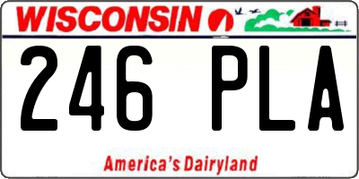 WI license plate 246PLA
