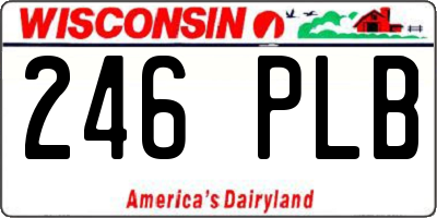 WI license plate 246PLB