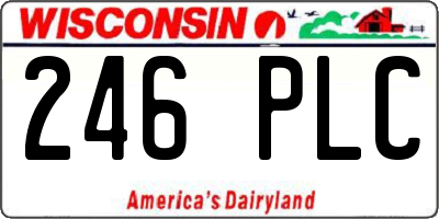 WI license plate 246PLC