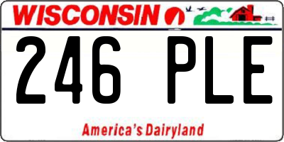 WI license plate 246PLE