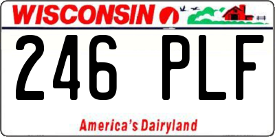 WI license plate 246PLF