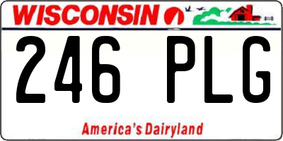 WI license plate 246PLG