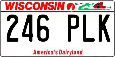 WI license plate 246PLK