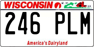 WI license plate 246PLM
