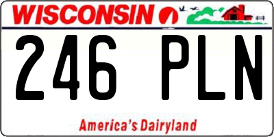 WI license plate 246PLN