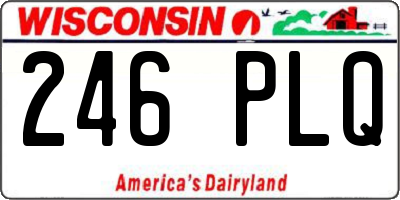 WI license plate 246PLQ