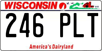 WI license plate 246PLT