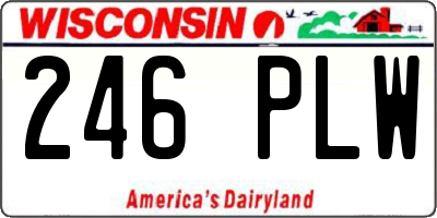 WI license plate 246PLW