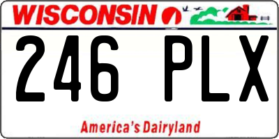 WI license plate 246PLX