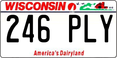 WI license plate 246PLY