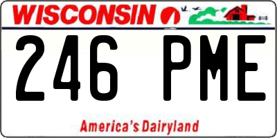 WI license plate 246PME