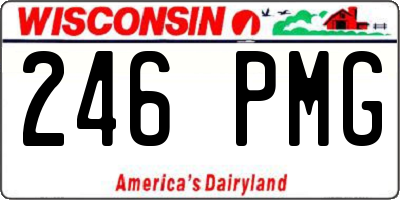 WI license plate 246PMG