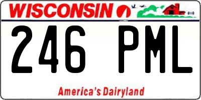 WI license plate 246PML