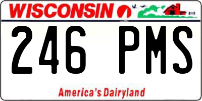 WI license plate 246PMS