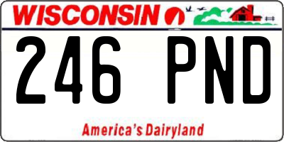 WI license plate 246PND
