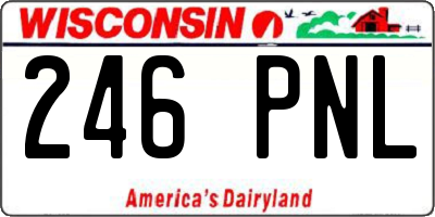 WI license plate 246PNL