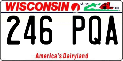 WI license plate 246PQA