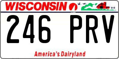 WI license plate 246PRV