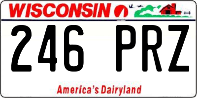 WI license plate 246PRZ