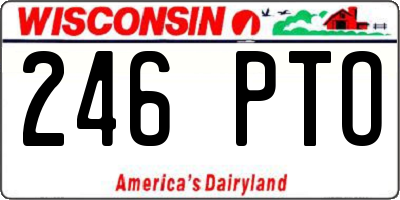 WI license plate 246PTO