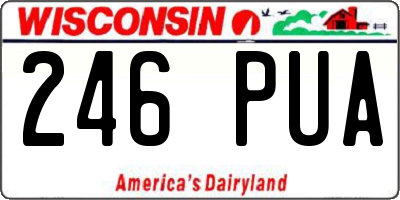 WI license plate 246PUA
