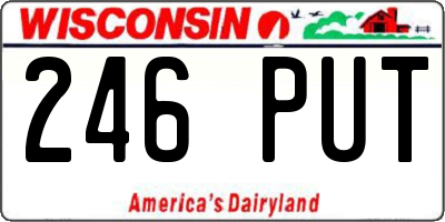WI license plate 246PUT
