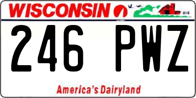WI license plate 246PWZ