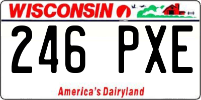 WI license plate 246PXE