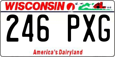 WI license plate 246PXG