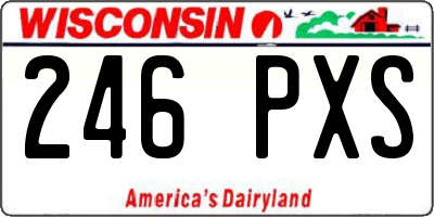 WI license plate 246PXS