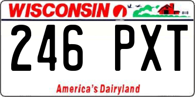 WI license plate 246PXT