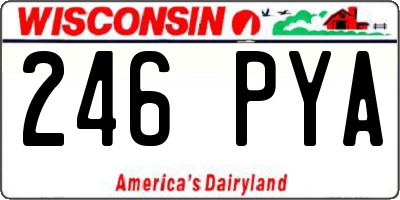 WI license plate 246PYA