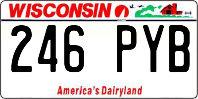 WI license plate 246PYB
