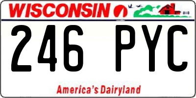 WI license plate 246PYC