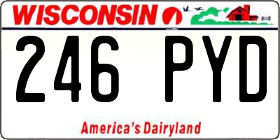 WI license plate 246PYD