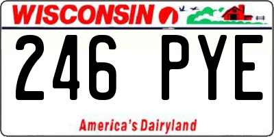 WI license plate 246PYE
