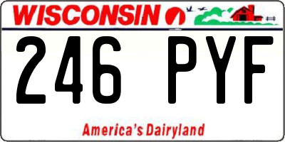 WI license plate 246PYF