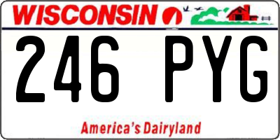 WI license plate 246PYG