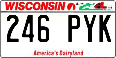 WI license plate 246PYK