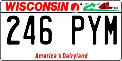 WI license plate 246PYM