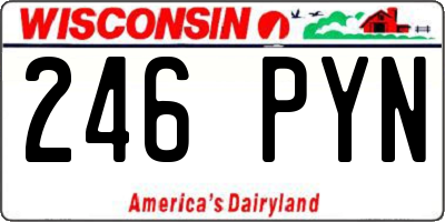 WI license plate 246PYN