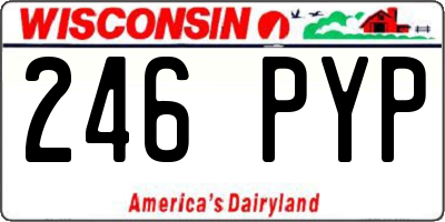 WI license plate 246PYP