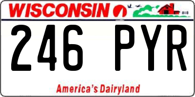 WI license plate 246PYR