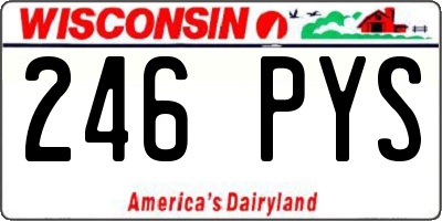 WI license plate 246PYS