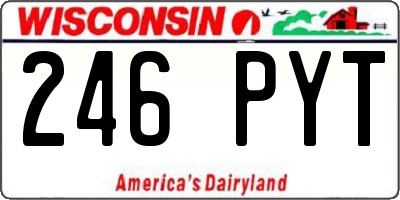 WI license plate 246PYT